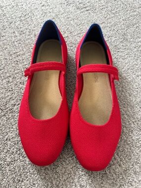 Rothy’s Red Mary Jane Flats with Strap